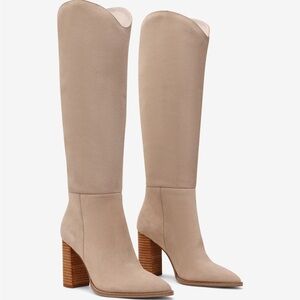 Steve Madden | Bixby tall suede boot in sand point toe